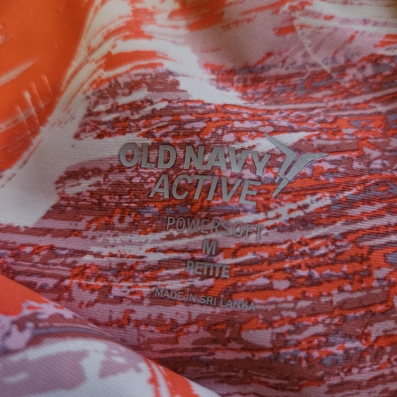 Bright Orange & White Old Navy Active Powesoft Leggings Xtra High Waist - Picture 4 of 5